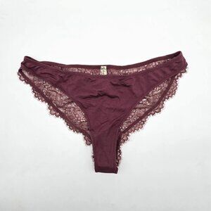 Free People Lace Bikini Panties Large Burgundy